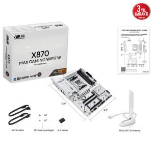 ASUS X870 MAX GAMING WIFI 7  AMD ANAKART BEYAZ