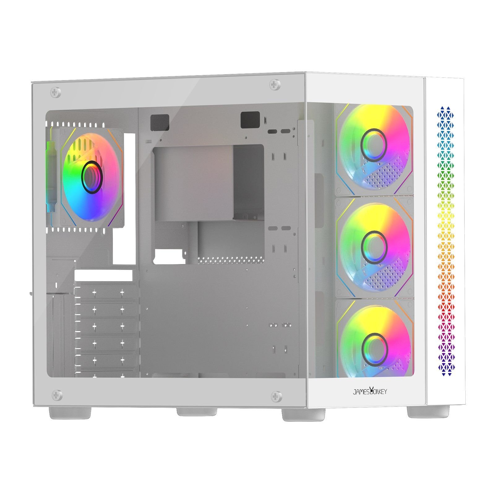James Donkey Stark S800 4xARGB Temperli Cam ATX Beyaz Gaming (Oyuncu) Kasa