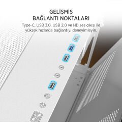 JAMES DONKEY STARK S800 4X ARGB BEYAZ GAMING KASA