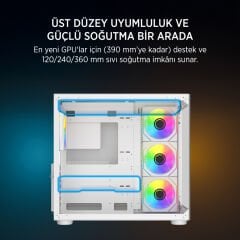 James Donkey Stark S800 4xARGB Temperli Cam ATX Beyaz Gaming (Oyuncu) Kasa