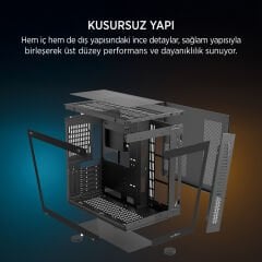 James Donkey Stark S800 4xARGB Temperli Cam 650W 80+ Bronze ATX Siyah Gaming (Oyuncu) Kasa