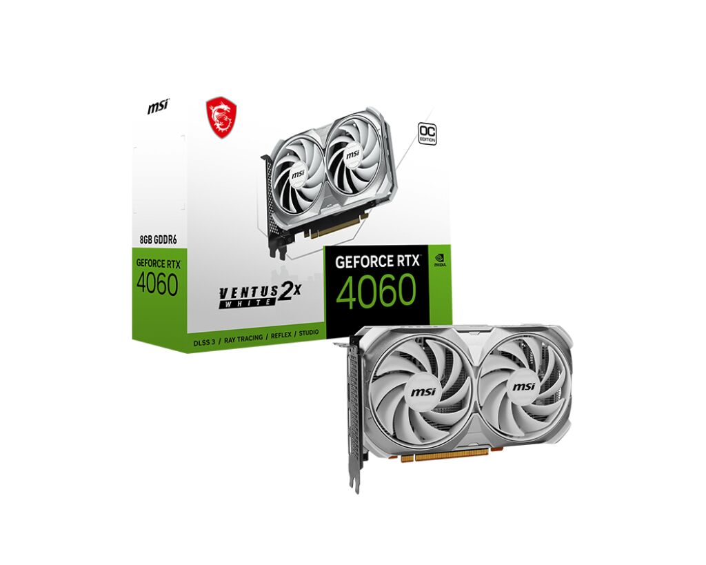 MSI GEFORCE RTX 4060 VENTUS 2X WHITE 8G OC 8GB GDDR6 HDMI DP 128BİT