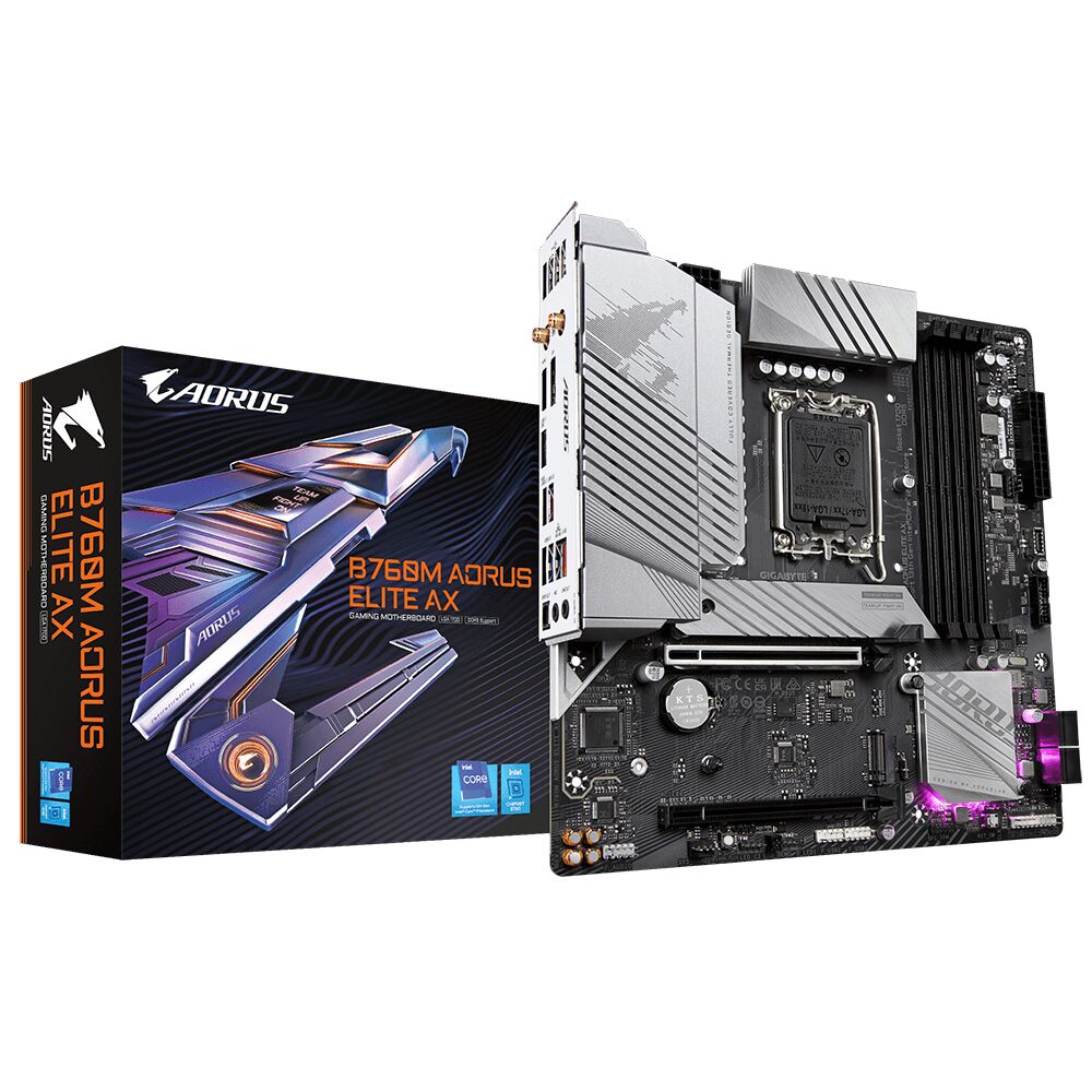 GIGABYTE B760M AORUS ELITE AX 5333MHz(OC) DDR5 M.2 mATX 1700p