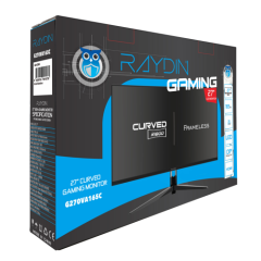 RAYDIN G270VA165C, 27'', 1ms, 165Hz, Full HD, HDMI, DP, USB, Hoparlör, VA LED, R1800 Curved, Frameless, FreeSync Gaming Monitör