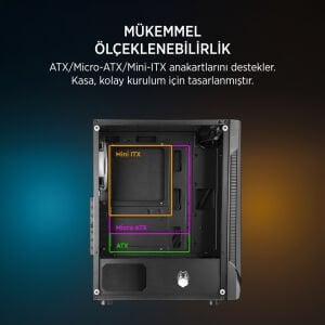 JAMES DONKEY HELIX H800 4XRBW ATX 650W GAMING KASA